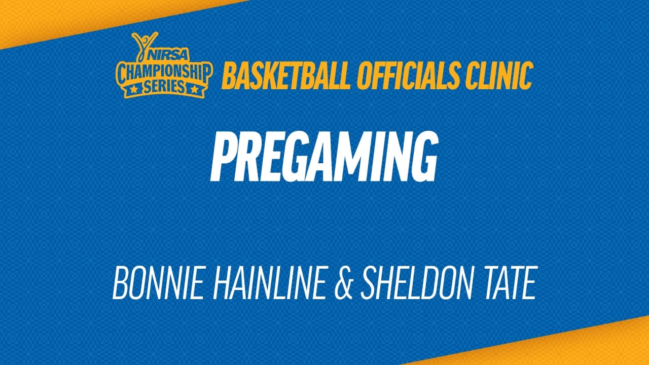 "Basketball Officials Clinic Pregaming" graphic